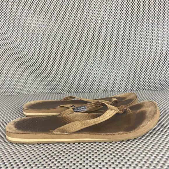 UGG Flip Flop Sandals Womens Size 8 Brown Leather Slide Thong Sandals - Picture 2 of 11